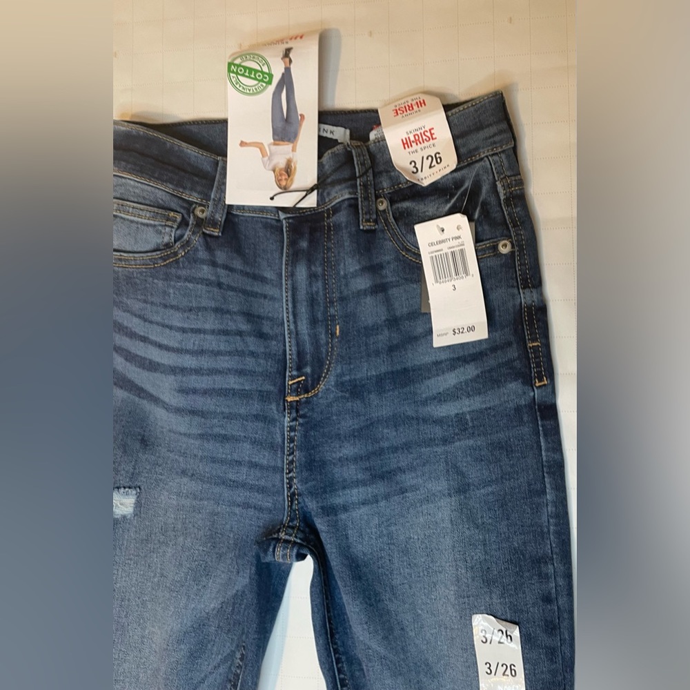 Skinny ripped high rise jeans
